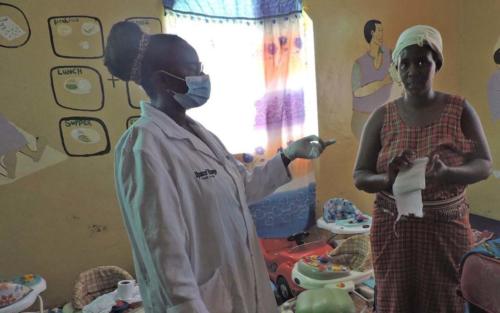 Mothers learn about the importance of cervical cancer screenings. They also learn about how to prevent common illnesses.